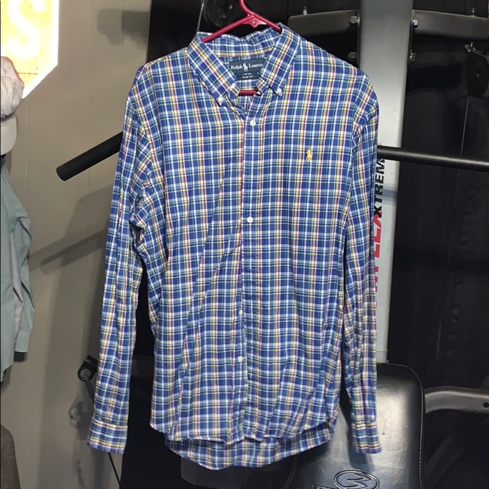 Men’s Polo Ralph Lauren button up size large(slim)